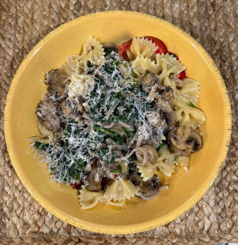 Garlic Parmesan Mushroom Farfalle