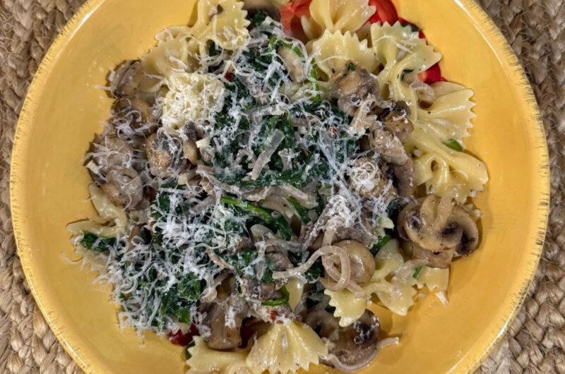 Garlic Parmesan Mushroom and Farfalle