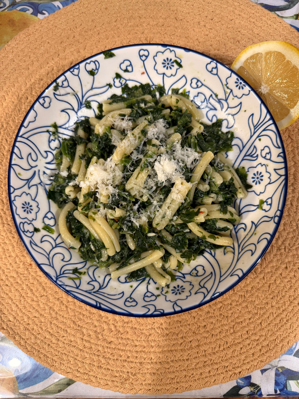 Casarecce con Limone e Spinaci
